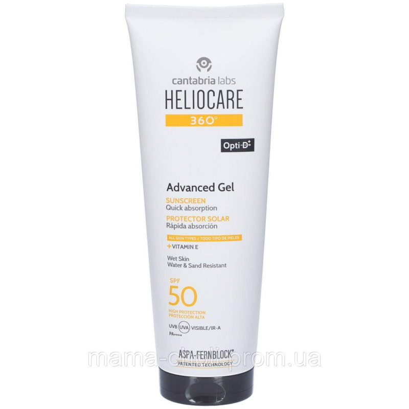 Сонцезахисний антиоксидантний гель для тіла SPF 50 Heliocare 360 Cantabria