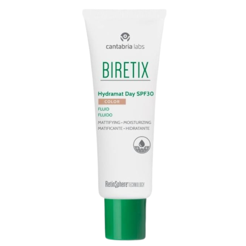 Матуючий флюїд з тоном для шкіри з акне SPF 30 Biretix Cantabria 50 мл.